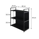 Ver imagem 4 de Estante com 3 Prateleiras 84x80x33cm com Fundo Yon Preto
