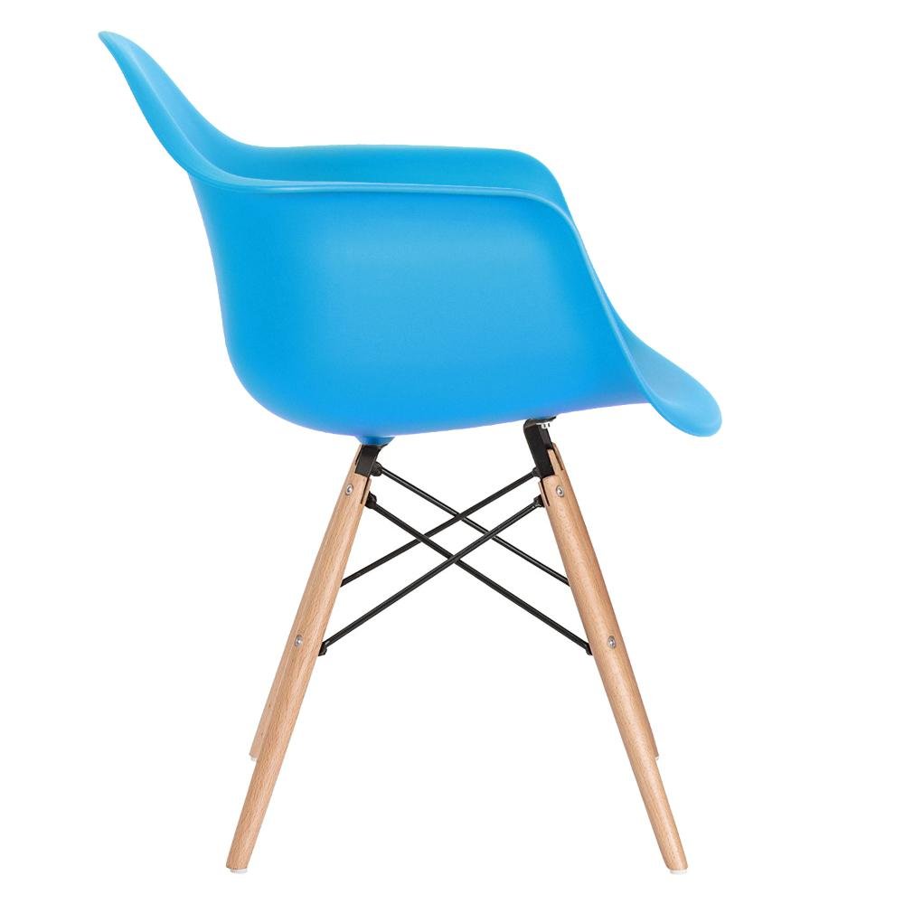 KIT - Mesa Eames com tampo de vidro 120 cm + 4 cadeiras Eiffel DAW Azul céu - 6