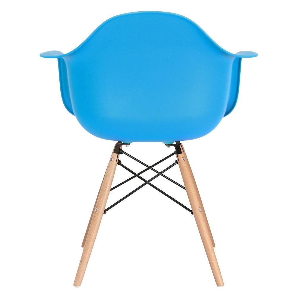 KIT - Mesa Eames com tampo de vidro 120 cm + 4 cadeiras Eiffel DAW Azul céu - 7