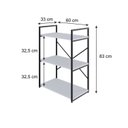 Ver imagem 4 de Estante com 3 Prateleiras 84x60x33cm Yon Branco/Preto