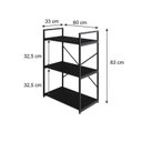 Ver imagem 4 de Estante com 3 Prateleiras 84x60x33cm Yon Preto
