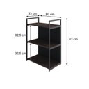 Ver imagem 4 de Estante com 3 Prateleiras 84x60x33cm com Fundo Yon Marrom/Terracota/Preto