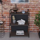 Ver imagem 1 de Estante com 3 Prateleiras 84x60x33cm com Fundo Yon Marrom/Terracota/Preto