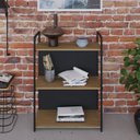 Ver imagem 1 de Estante com 3 Prateleiras 84x60x33cm com Fundo Yon Marrom/Vermont/Preto