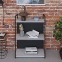 Ver imagem 1 de Estante com 3 Prateleiras 84x60x33cm com Fundo Yon Branco/Preto