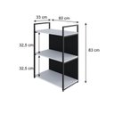 Ver imagem 4 de Estante com 3 Prateleiras 84x60x33cm com Fundo Yon Branco/Preto