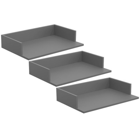 Kit 03 Suportes Suspensos para Micro-ondas Forno 60x40 Cm Class L03 Cinza - Lyam