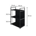 Ver imagem 4 de Estante com 3 Prateleiras 84x60x33cm com Fundo Yon Preto