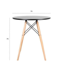Mesa Eiffel Eames 70cm Redonda Desing Elegante Moderno Cor Preto - 5