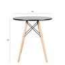 Mesa Eiffel Eames 70cm Redonda Desing Elegante Moderno Cor Preto - 5