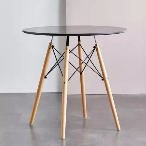 Mesa Eiffel Eames 70cm Redonda Desing Elegante Moderno Cor Preto - 9