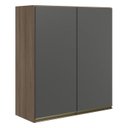 Ver imagem 1 de Armario Aereo 2 Portas Mdf 70 Cm Kali 12208 Carvalho Toq Chumbo Nicioli