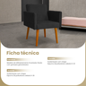 Poltrona para Sala Stilo Preto Pês Palito - 4
