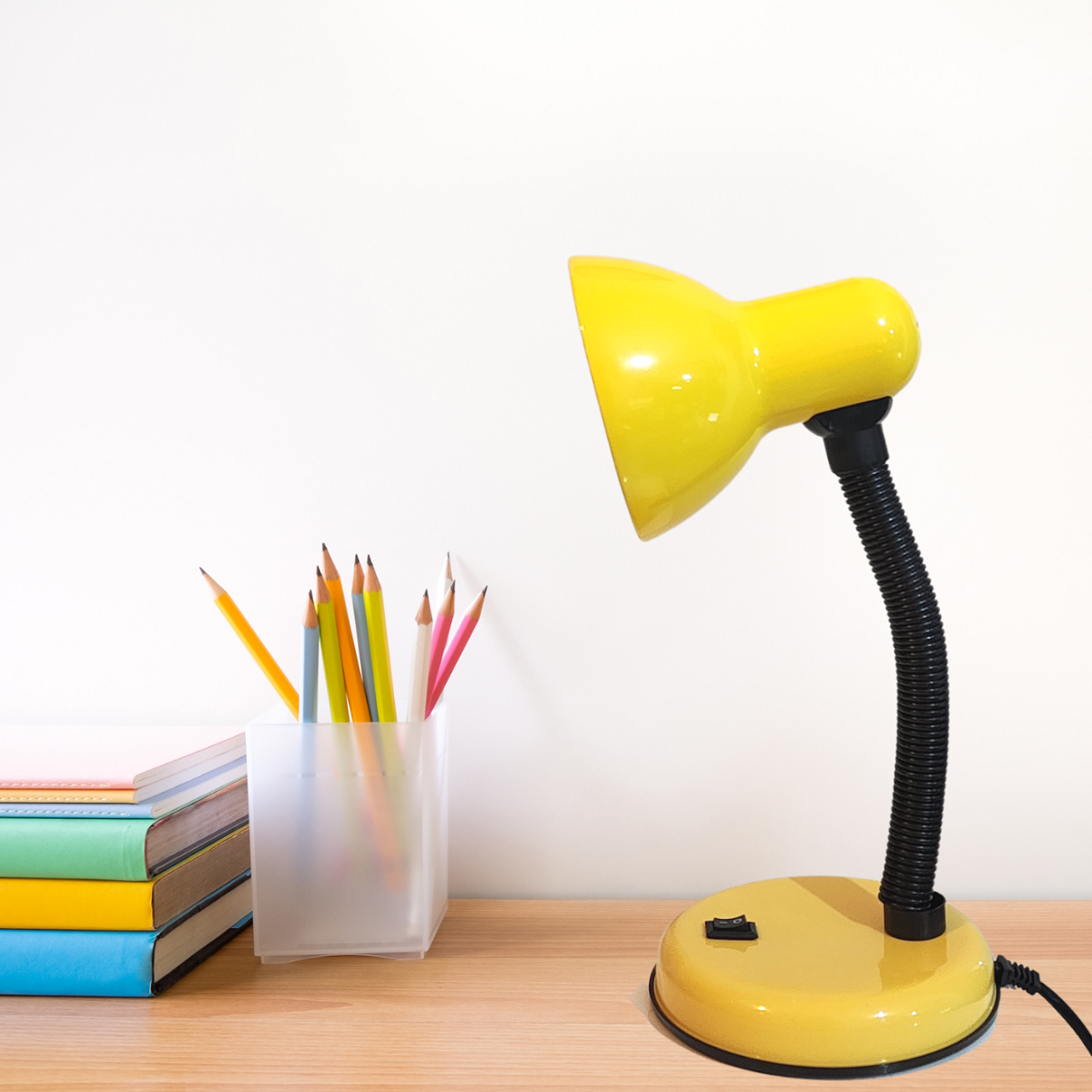 Luminária Mesa Abajur 35cm Articulada Flexível Pt-06: Amarelo - 9