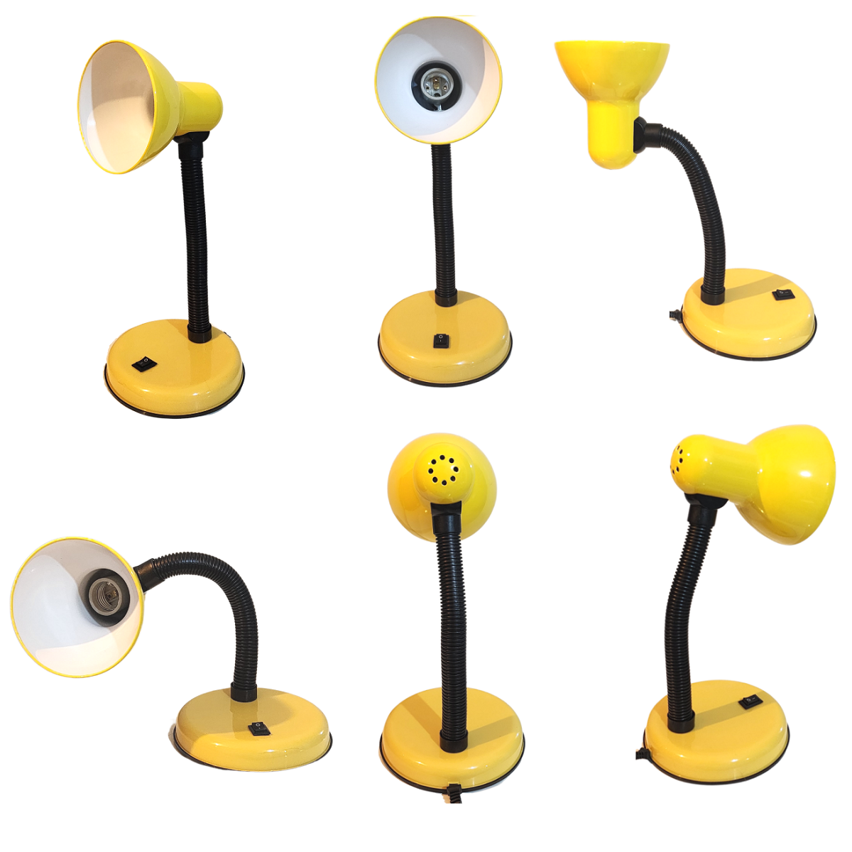 Luminária Mesa Abajur 35cm Articulada Flexível Pt-06: Amarelo - 2