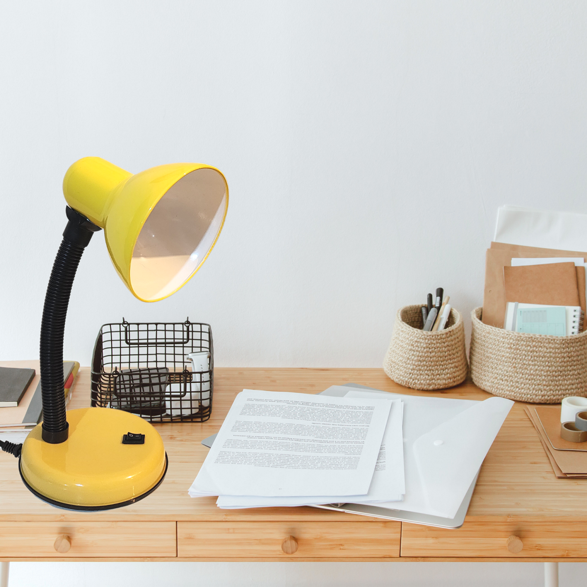 Luminária Mesa Abajur 35cm Articulada Flexível Pt-06: Amarelo - 10