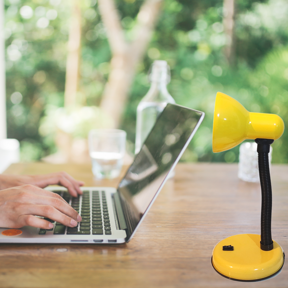 Luminária Mesa Abajur 35cm Articulada Flexível Pt-06: Amarelo - 5