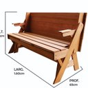 Ver imagem 6 de Banco que Vira Mesa 1,60 Metros 4 Lugares, em Cera, Madeira Maciça e Eucalipto