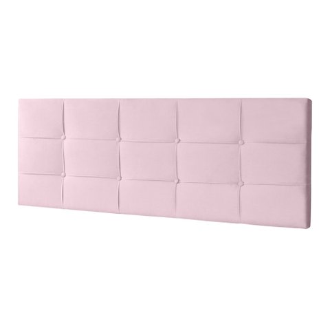 Cabeceira Painel Casal 1,40m Roma Suede Rosa Bebê - Pallazio