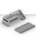 Ver imagem 3 de Bicama Infantil Solteiro com Rattan, Grade e Escada de Fácil Acesso Space Casatema MadeiraOriginals