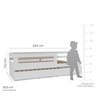Bicama Infantil Space Solteiro com Rattan, Grade de Proteção e Escada de Fácil Acesso Casatema - 4