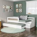 Ver imagem 1 de Bicama Infantil Solteiro com Rattan, Grade e Escada de Fácil Acesso Space Casatema MadeiraOriginals