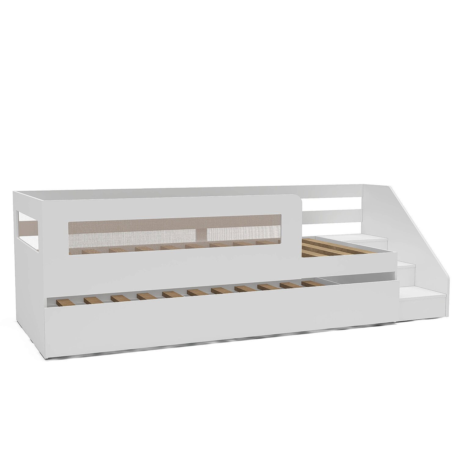Bicama Infantil Space Solteiro com Rattan, Grade de Proteção e Escada de Fácil Acesso Casatema - 5