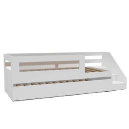 Bicama Infantil Space Solteiro com Rattan, Grade de Proteção e Escada de Fácil Acesso Casatema - 5