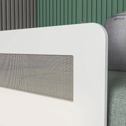 Bicama Infantil Space Solteiro com Rattan, Grade de Proteção e Escada de Fácil Acesso Casatema - 6