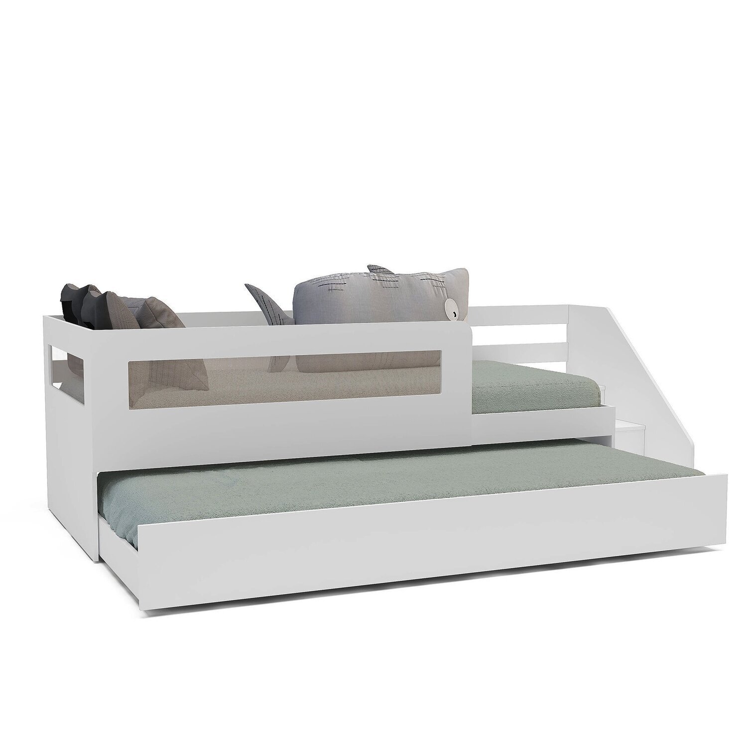 Bicama Infantil Space Solteiro com Rattan, Grade de Proteção e Escada de Fácil Acesso Casatema - 2