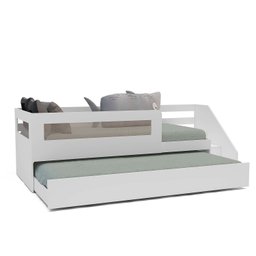 Bicama Infantil Space Solteiro com Rattan, Grade de Proteção e Escada de Fácil Acesso Casatema - 2