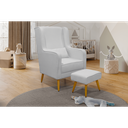 Ver imagem 5 de Poltrona de Amamentação Pé Palito Eduarda Puff - Blissbaby:linho Cinza