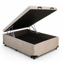Ver imagem 2 de Cama Box Baú Casal Suede (138x188) Reforçada - Bege