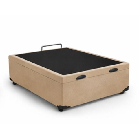 Cama Box Baú Casal Suede (138x188) Reforçada - Bege