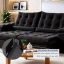 Ver mais imagens de Sofá Retrátil e Reclinável 3 Lugares Veludo Dubai 230cm Preto