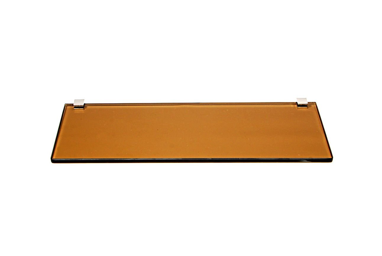 Porta Shampoo Reto em Vidro Bronze Lapidado - Aquabox - 40cmx14cmx8mm