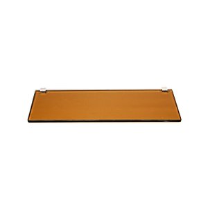 Porta Shampoo Reto em Vidro Bronze Lapidado - Aquabox - 40cmx14cmx8mm