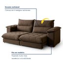 Ver imagem 4 de Sofá Retrátil e Reclinável 3 Lugares Veludo Italia 230cm Bege Marrom