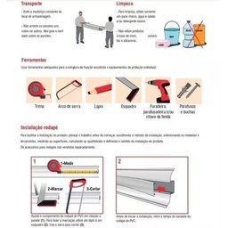 Moldura Roda Pé Rodapé Branco Pvc 7 Cm - Kit 10 Metros - 2