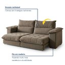 Ver imagem 4 de Sofá Retrátil e Reclinável 4 Lugares Veludo Classic Italia 290cm Marrom Bege
