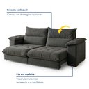 Ver imagem 4 de Sofá Retrátil e Reclinável 4 Lugares Veludo Classic Sala de Estar Italia 290cm Cinza