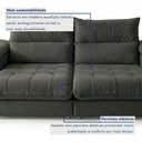 Ver imagem 6 de Sofá Retrátil e Reclinável 4 Lugares Veludo Classic Sala de Estar Italia 290cm Cinza