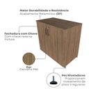Ver mais imagens de Escrivaninha Mesa Escritório com Armário Baixo e Aéreo com Chave Modular Conjuntocubos 170cm Carvalho Mel Marrom