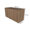 Ver imagem 4 de Escrivaninha Mesa Escritório com Armário Baixo e Aéreo com Chave Modular Conjuntocubos 170cm Carvalho Mel Marrom
