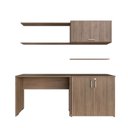 Ver imagem 3 de Escrivaninha Mesa Escritório com Armário Baixo e Aéreo com Chave Modular Conjuntocubos 170cm Carvalho Mel Marrom