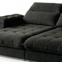 Ver imagem 6 de Sofá Retrátil e Reclinável 4 Lugares Veludo Classic Sala de Estar Italia 290cm Preto