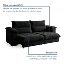 Ver imagem 4 de Sofá Retrátil e Reclinável 4 Lugares Veludo Classic Sala de Estar Italia 290cm Preto