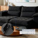 Ver imagem 5 de Sofá Retrátil e Reclinável 4 Lugares Veludo Classic Sala de Estar Italia 290cm Preto