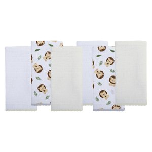 Pano de Boca Bublim Estampado/liso C/festone 34cmx40cm Pct C/06un //neutro 2