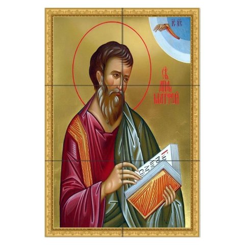 Quadro São Mateus Evangelista com Livro 60x40 em Azulejos